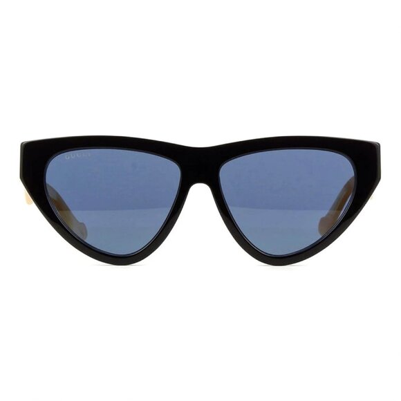 NWT GUCCI SUNGLASSES WOMEN BLACK/BLUE CAT EYE EYEWEAR GUCCI - Picture 2 of 3